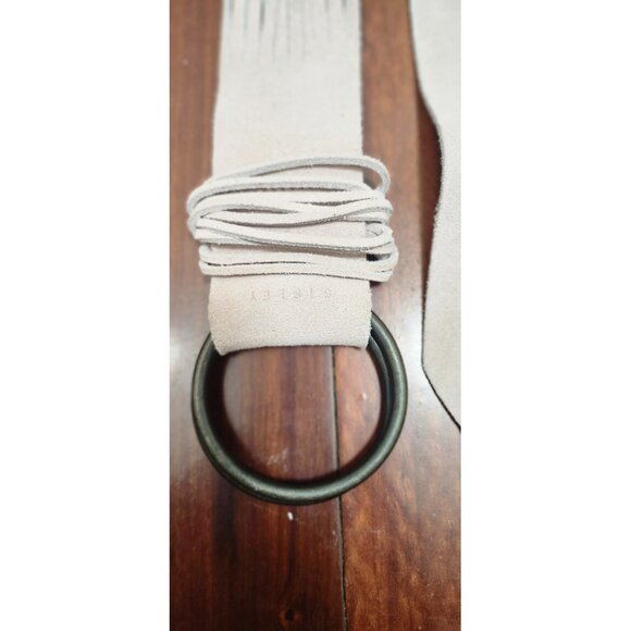 Sisley Suede Fringe Wrap Belt Women’s Adjustable Tan Leather O-Ring Boho Belt 39 - Picture 8 of 12